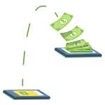 Transferring money over phone.