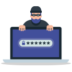 Hacker standing over computer.